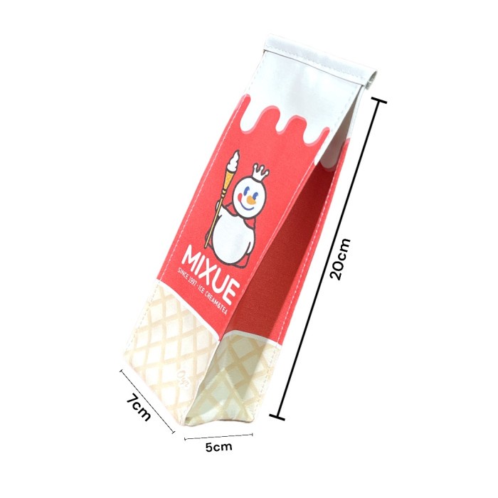 Tempat Kotak Pensil Bentuk Snack Mixue Motif Lucu Karakter