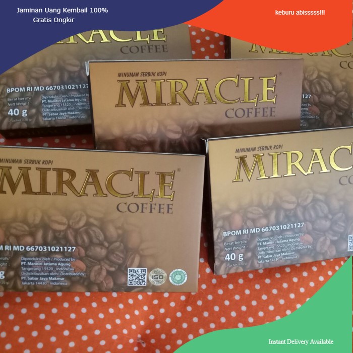 

KOPI MIRACLE - MIRACLE COFFEE stamina Pria 1box mini isi 2 sachet