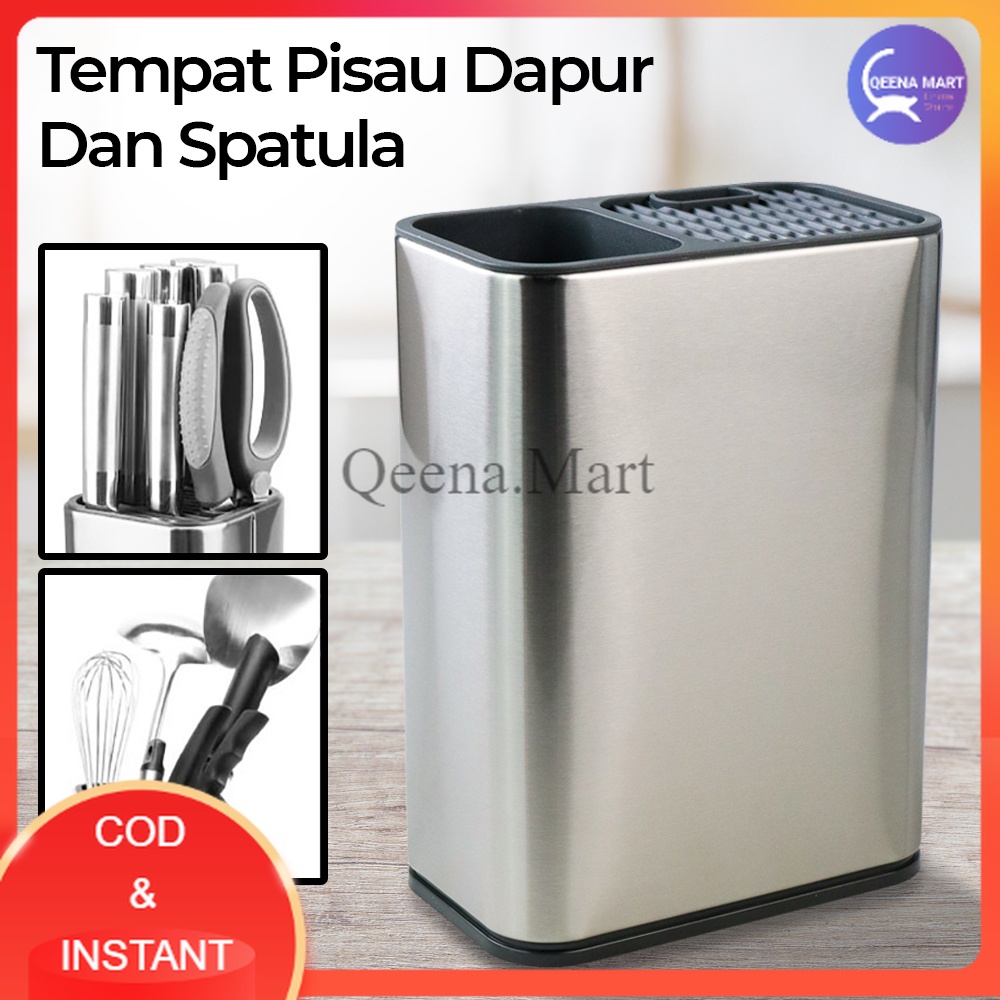 Tempat Pisau Dapur Spatula Stand Holder Stainless Steel - SUS435