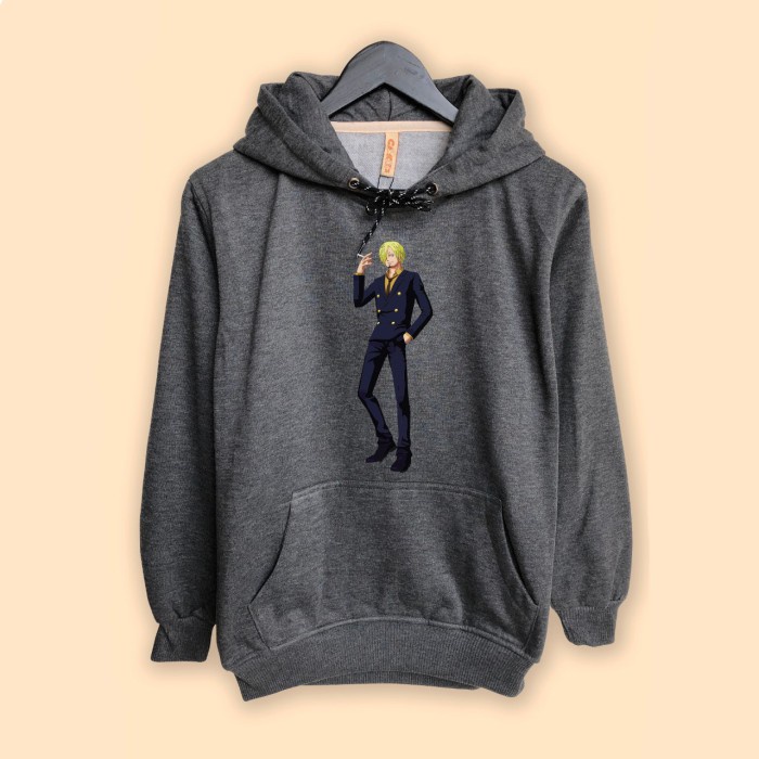 Jaket Hoodie Sanji Vinsmoke Black Leg One Piece