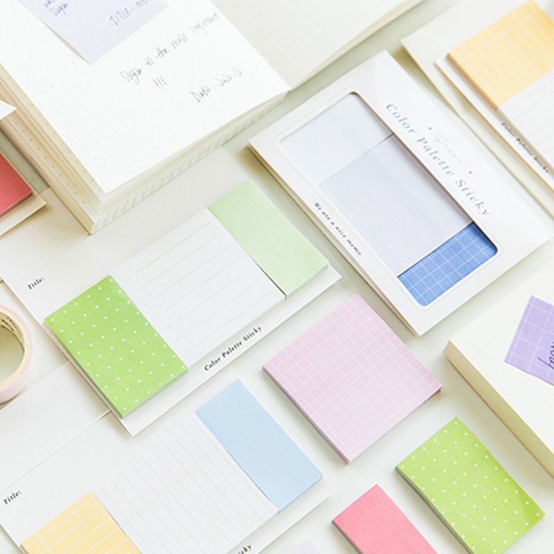 

90 Lembar COLOR PALETTE Sticky Note / Memo Pembatas Buku Catatan Memopad Warna Lucu Estetik Aesthetic Anotasi