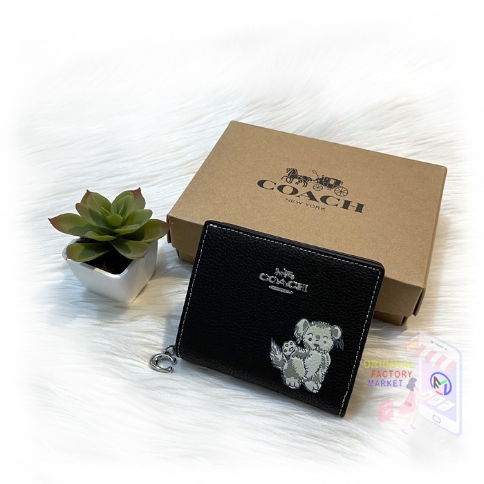 Dompet CC920 Snap Wallet With Happy Dog Black Leather Vs