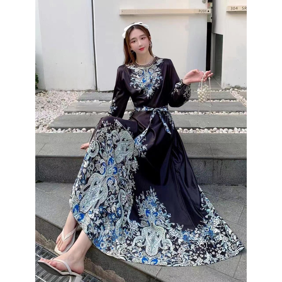 DRESS WANITA MAXI ESTILO HITAM AVERNA IMPORT BKK BANGKOK
