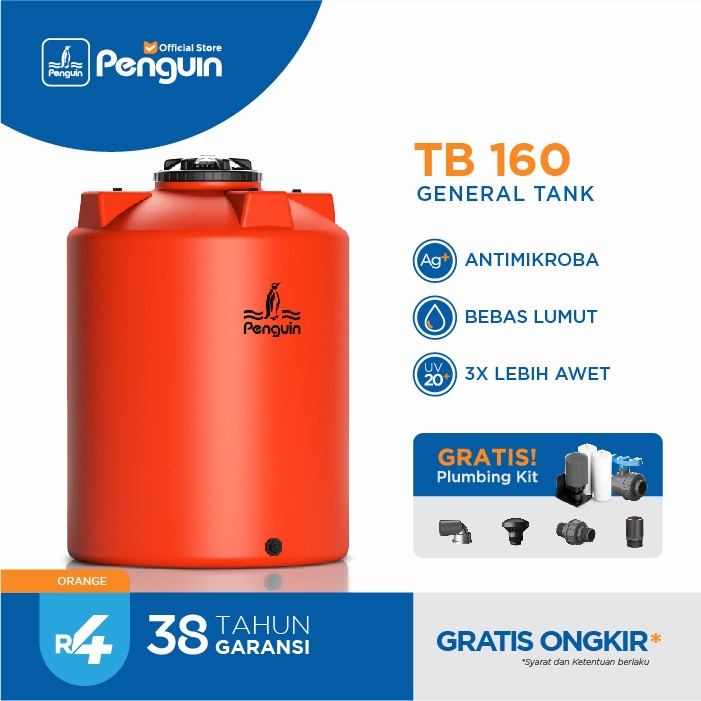 TOREN TANGKI AIR - PENGUIN - TB160 - 1550 LITER -  ORANGE