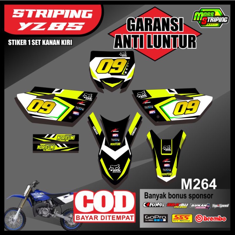 MASS Striping- Striping Sticker List Variasi Motor Trail Yamaha YZ 85 New  semi fullbody bisa custom