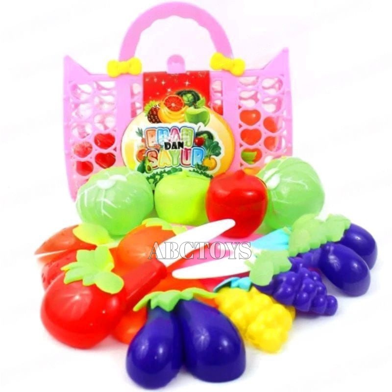 Mainan Anak Buah Keranjang set / Mainan Buah-buahan Potong / Mainan Buah-buahan Keranjang | ABCTOYS