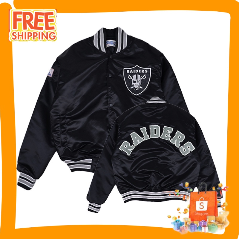 JAKET NASCAR VINTAGE TERMURAH/ VARSITY JACKET RAIDERS CHALKLINE BLACK LAS VEGAS BASEBALL NFL AMERICA