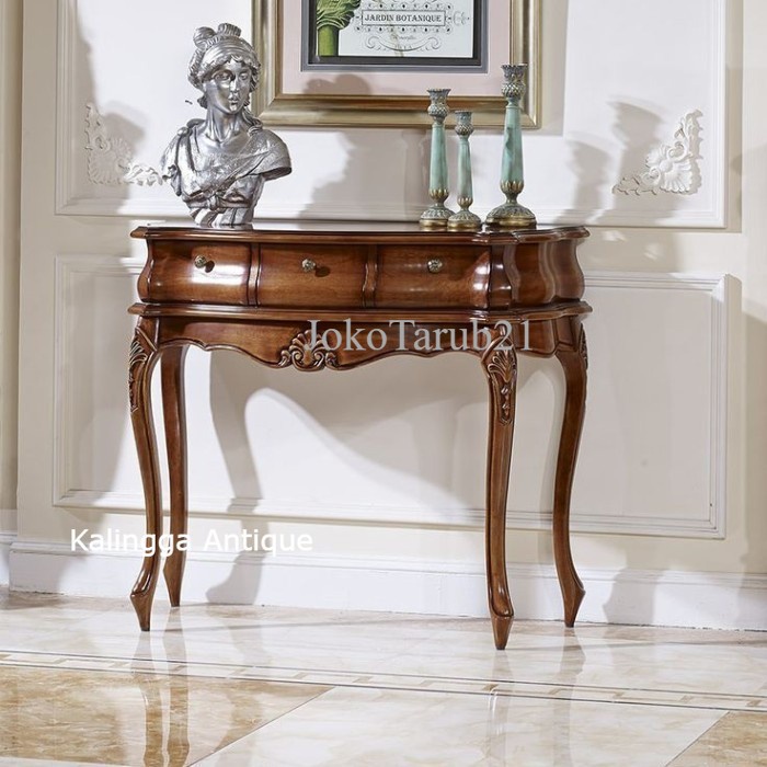 meja konsul laci 3 ukir kayu jati perhutani - meja pajangan ukir Murah murah