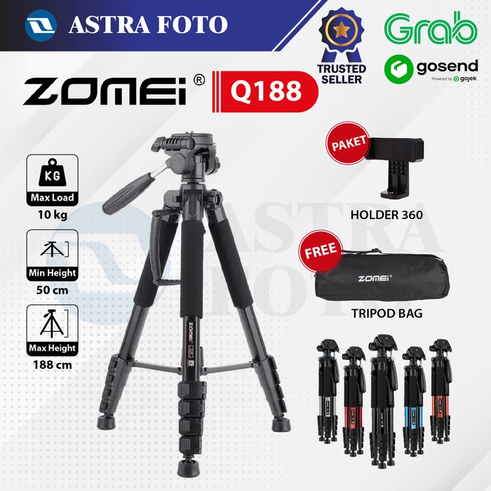 Zomei Q188 Tripod Profesional for Kamera DSLR Mirrorless Tinggi 180cm