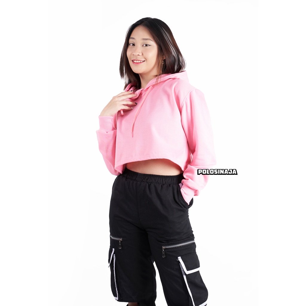 CROP HOODIE - BABY PINK