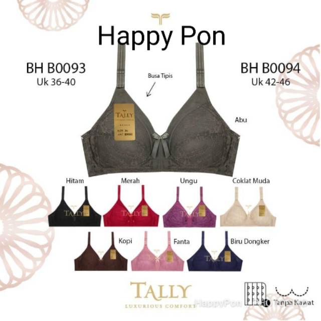 Bra BH tanpa kawat merk tally B0093