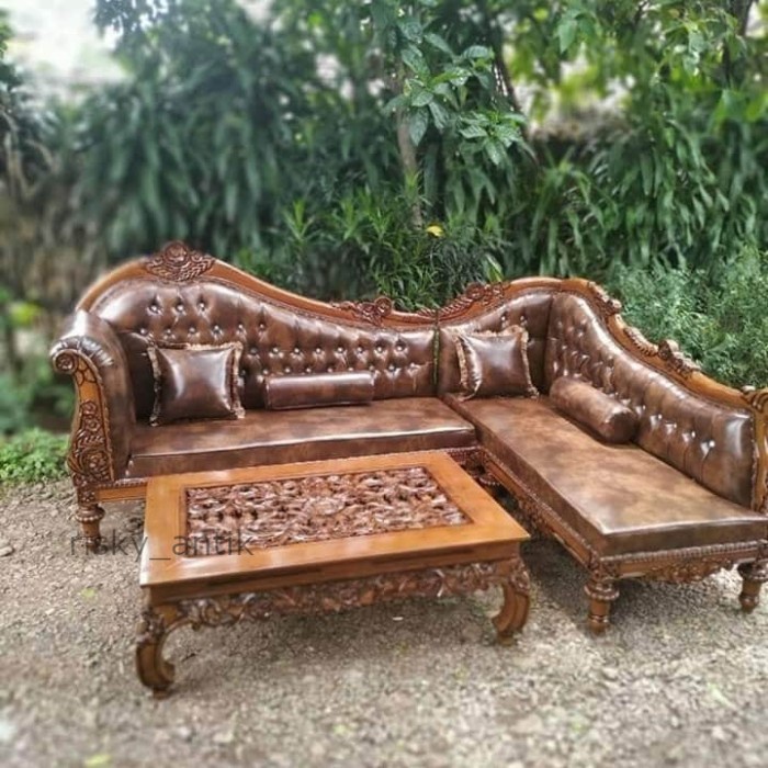 kursi sofa sudut/sofa jati/sofa ukir Termurah cod redy
