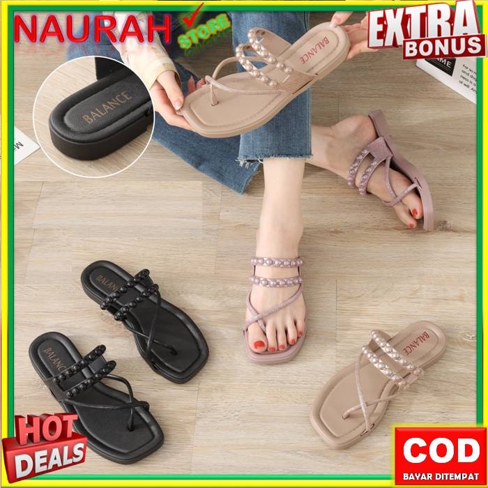 Sendal Jepit Wanita Balance 2302 2 Sandal Slip Motif Mutiara Rubber Import Empuk Original