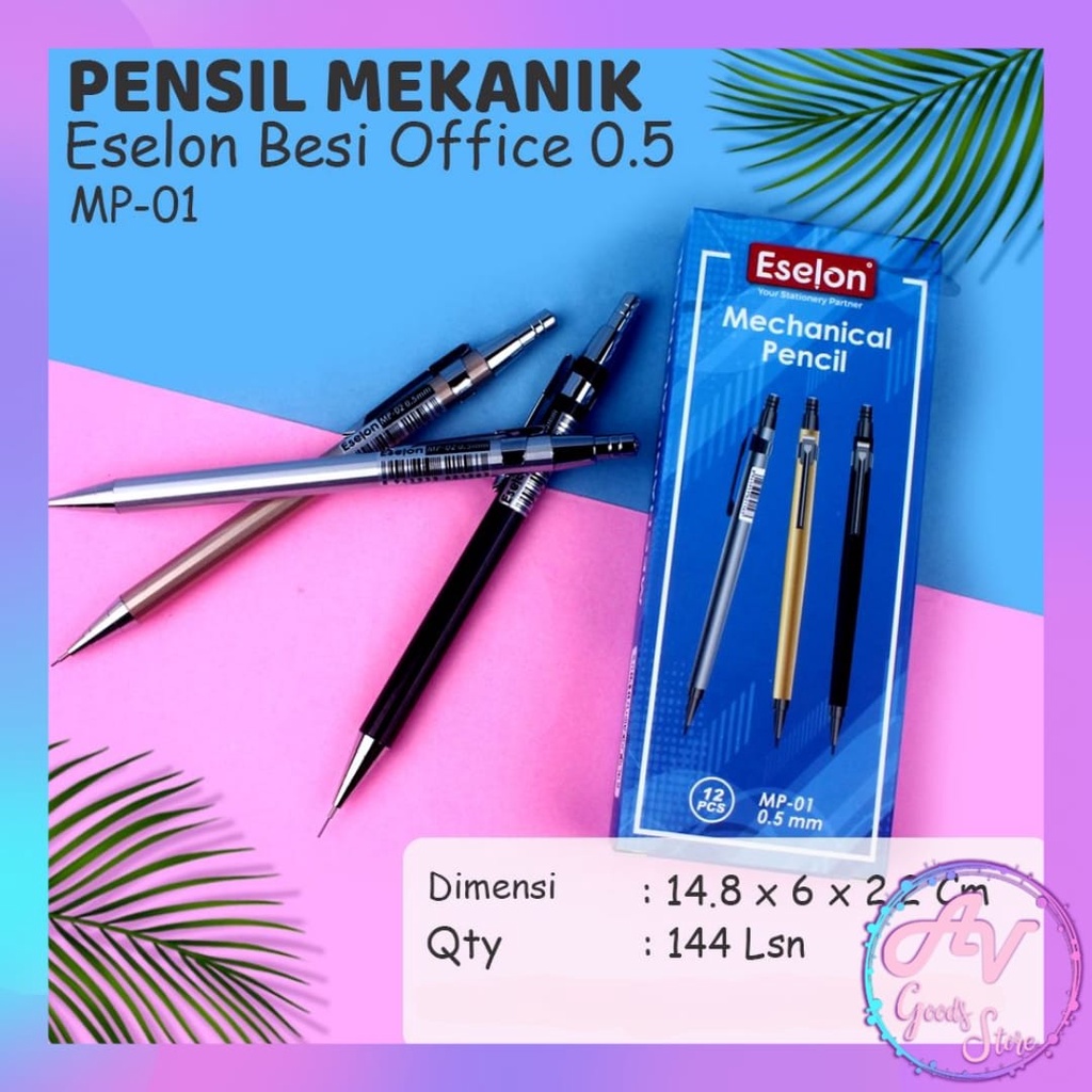 

1Pcs Pensil Mekanik BESI 0.5mm Eselon MP-01 / 1buah Pensil Mekanik Office