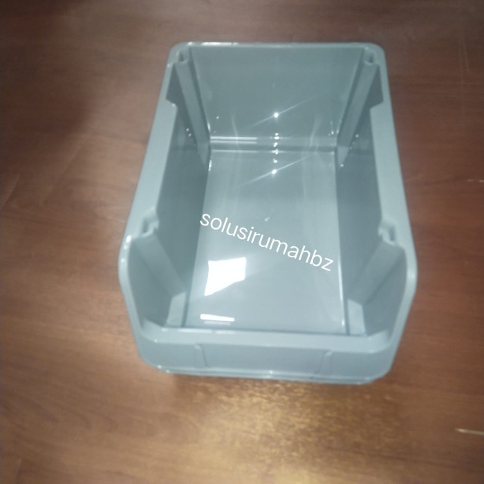 PERBIJI RAK SUSUN PLASTIK 281x149xT133MM GREY TUMPUK STACKABLE KOTAK