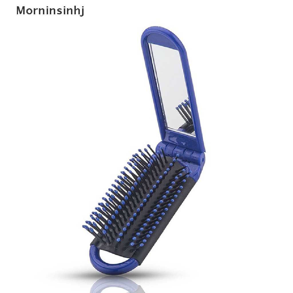 Mornin Sisir Rambut Travel Profesional Portable Sikat Rambut Lipat &amp; Cermin Compact Comb id