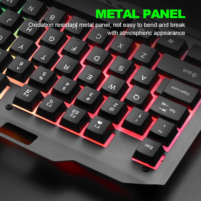 【COD】Gaming Keyboard Dan Mouse RGB Gaming USB Cable RGB Waterproof  Keyboard Komputer