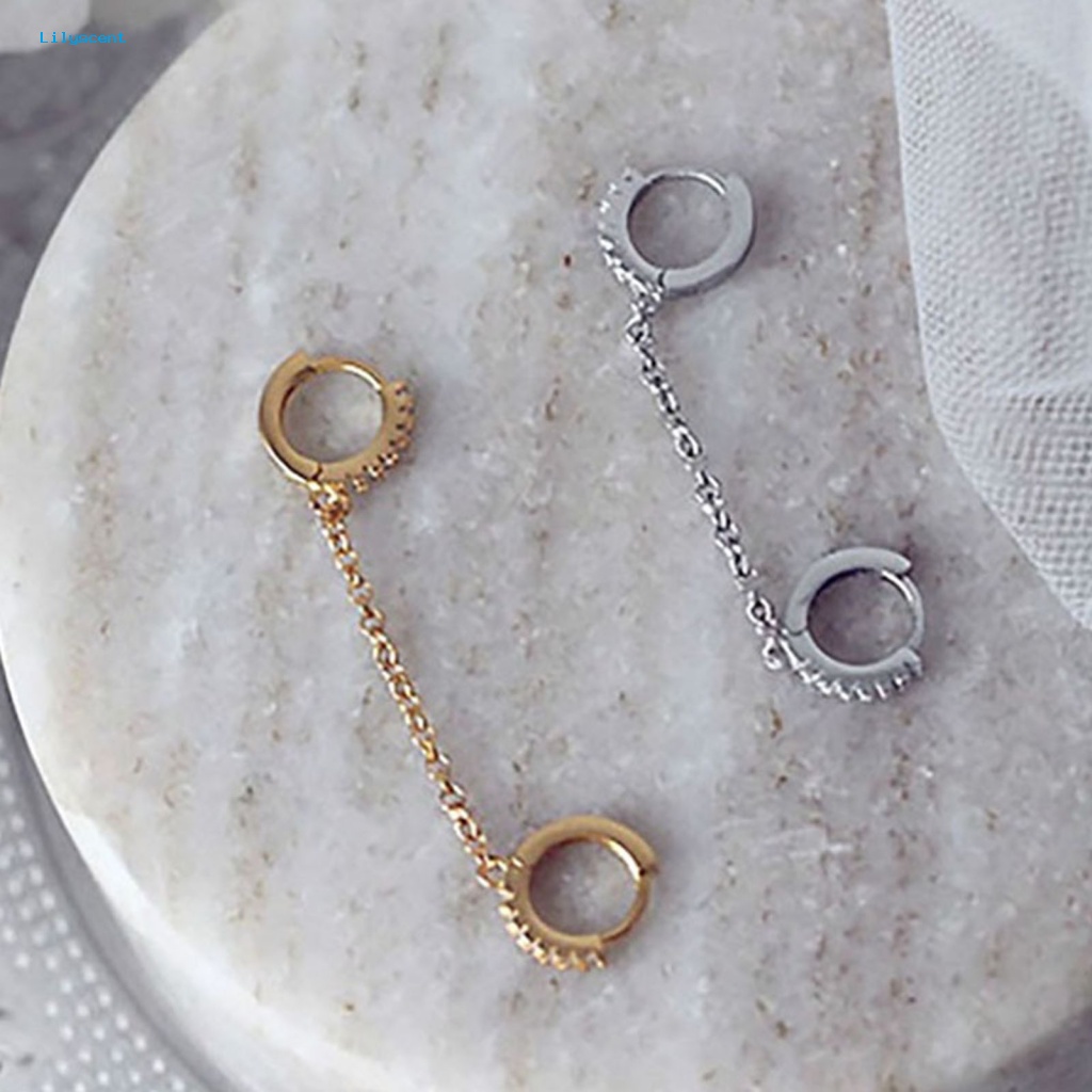 Lilyscent 1pasang Anting Pesta Halus Untuk Pacaran Rantai Mengkilap Anting Rumbai Semua Pertandingan