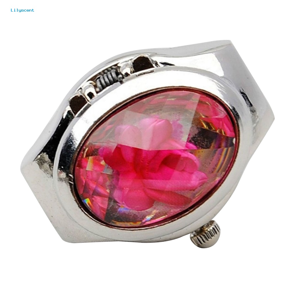 Lilyscent Jam Tangan Cincin Jari Diameter 2.3cm Untuk Belanja Wanita Pria Gaya Cincin Watch Perhiasan Hadiah Modis