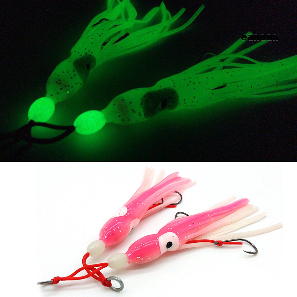 Cnn-2pcs 10cm Lure Sharp Hook Umpan Gurita Buatan Fishing Tackle Aksesoris