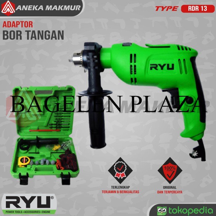 Obral Mesin Bor Tangan Tekiro Ryu RDR 13 600 Watt 13 MM SET