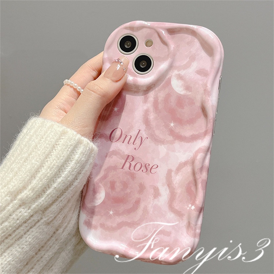 Compatible For IPhone 14 13 12 11 Pro Max X XR Xs Max 8 7 6s Plus SE 2020 Kompatibel Untuk Pink Roses Wave Phone Case TPU Silicon Lembut Cover Pelindung