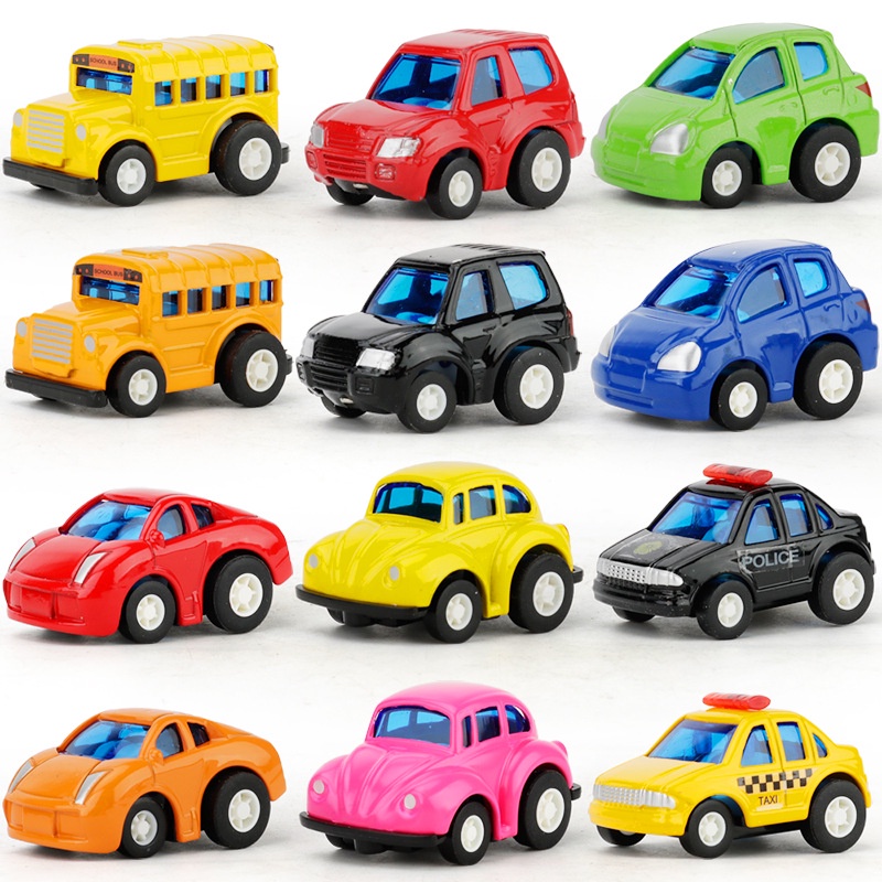 Baru Menyenangkan Kartun Kembali Paduan Mobil Model Saku Mainan Mobil Anak Mini Pocket Treasure Q Version Car