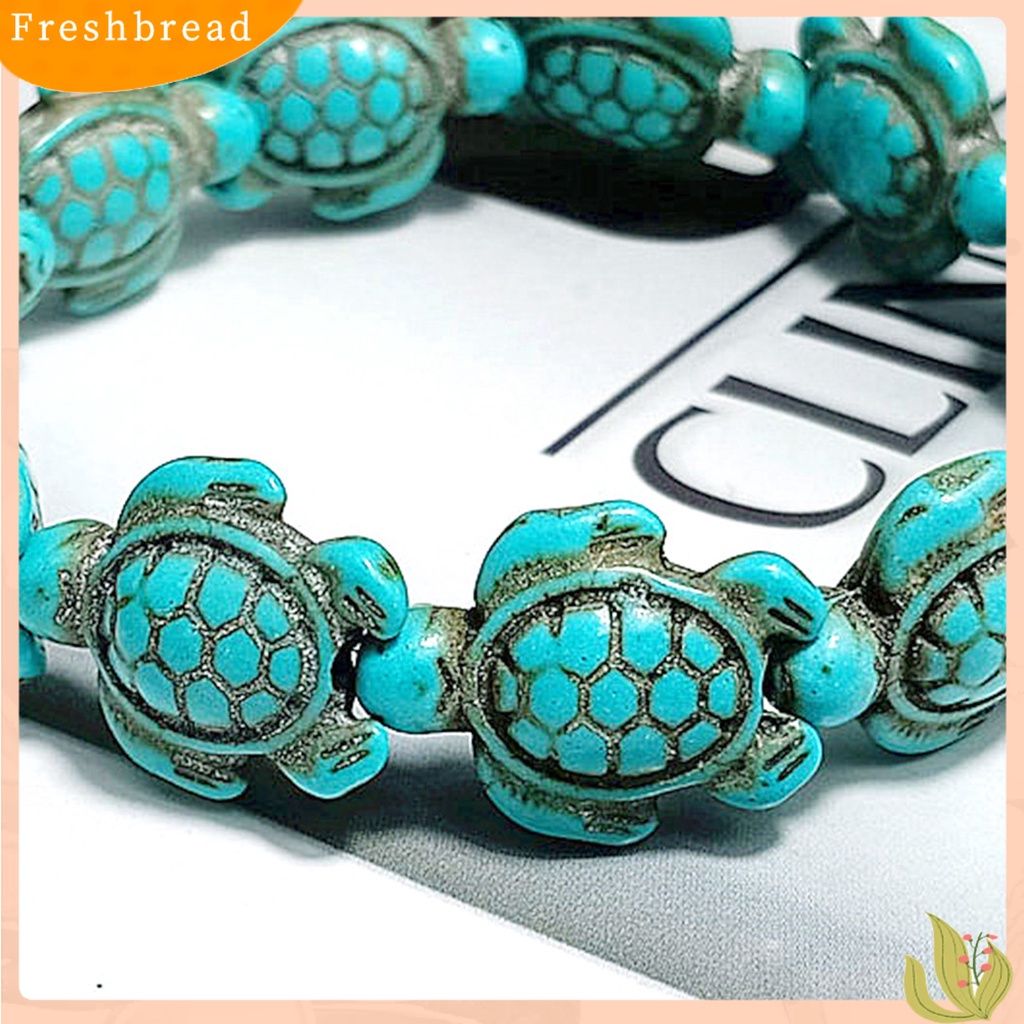 &lt; Freshbread &gt; Hadiah Gelang Unisex Bentuk Hewan Hidup Faux Turquoise Sea Turtles Hawaiian Bracelet Ramah Lingkungan