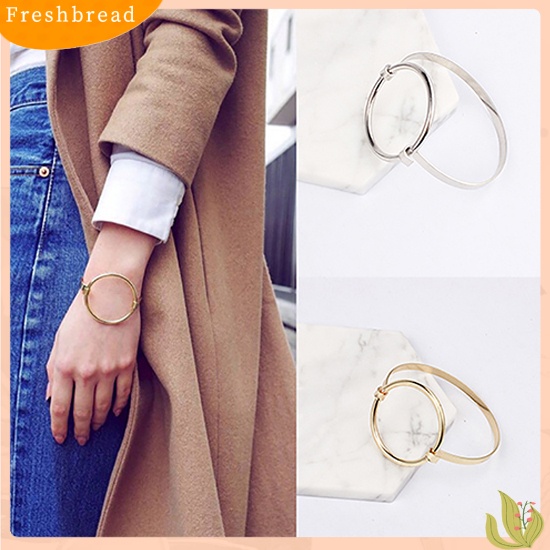 &lt; Freshbread &gt; Wanita Fashion Elegan Desain Sederhana Hoop Besar Bangle Cuff Gelang Perhiasan Hadiah