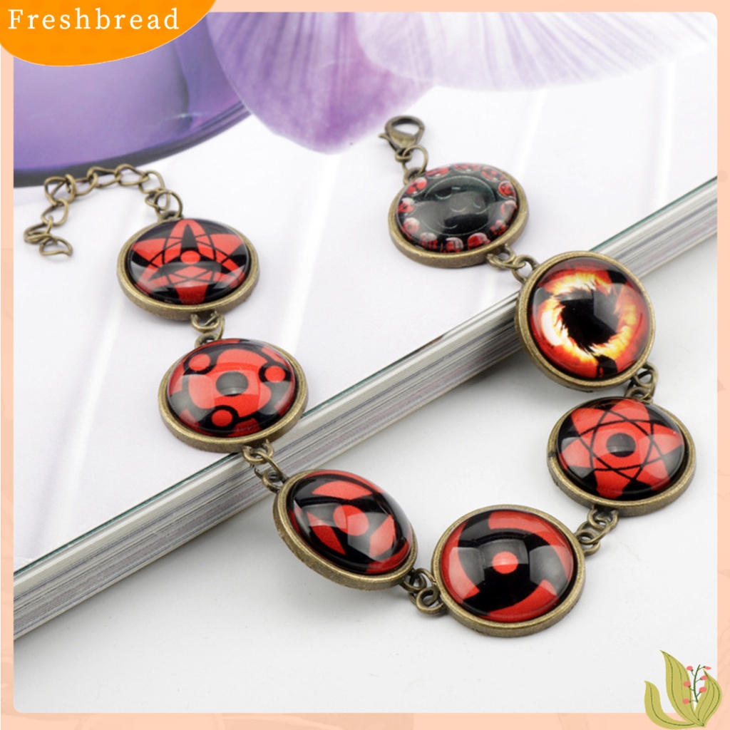 &lt; Freshbread &gt; Gelang Anime Kartun Permata Imitasi Geometris Adjustable Ekstensi Rantai Hadiah Hias Anime Naruto Sharingan Mata Cosplay Liontin Rantai Gelang Kehidupan Sehari-Hari