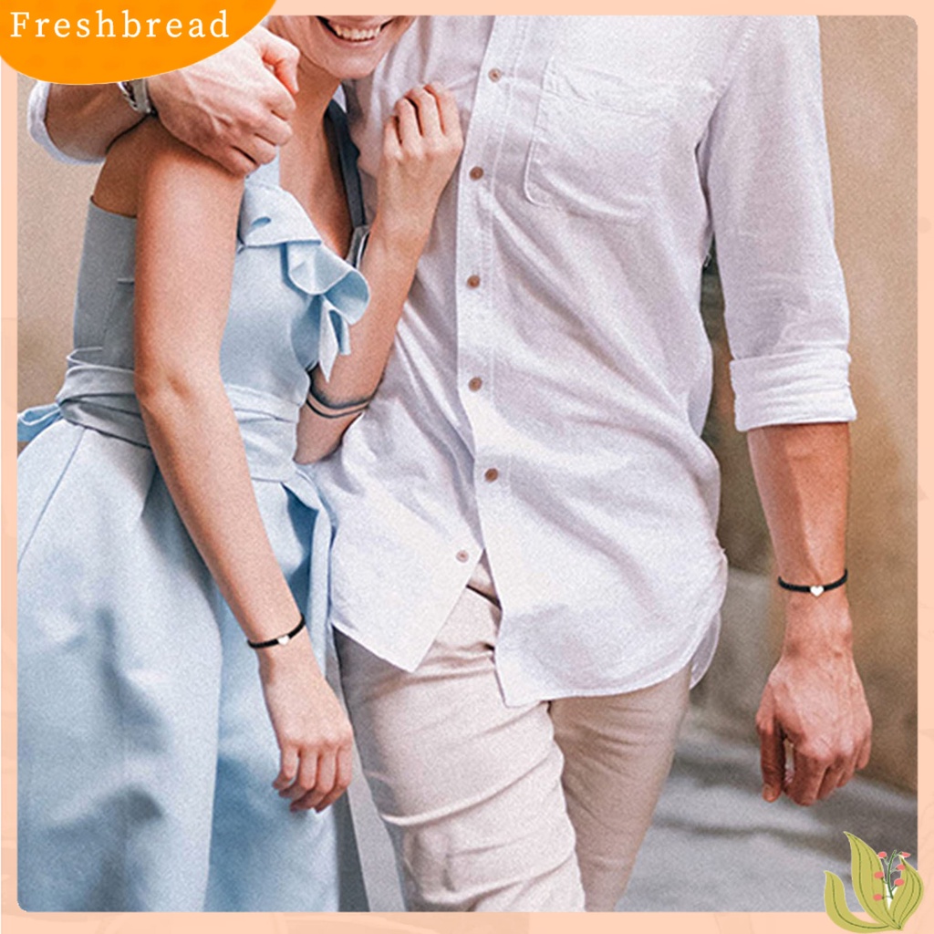 &lt; Freshbread &gt; Gelang Couple Bentuk Hati Tali Kepang Adjustable Melar All-match Hadiah Hias 26huruf Initial Charms Bracelet Jewelry Untuk Hari Kasih Sayang