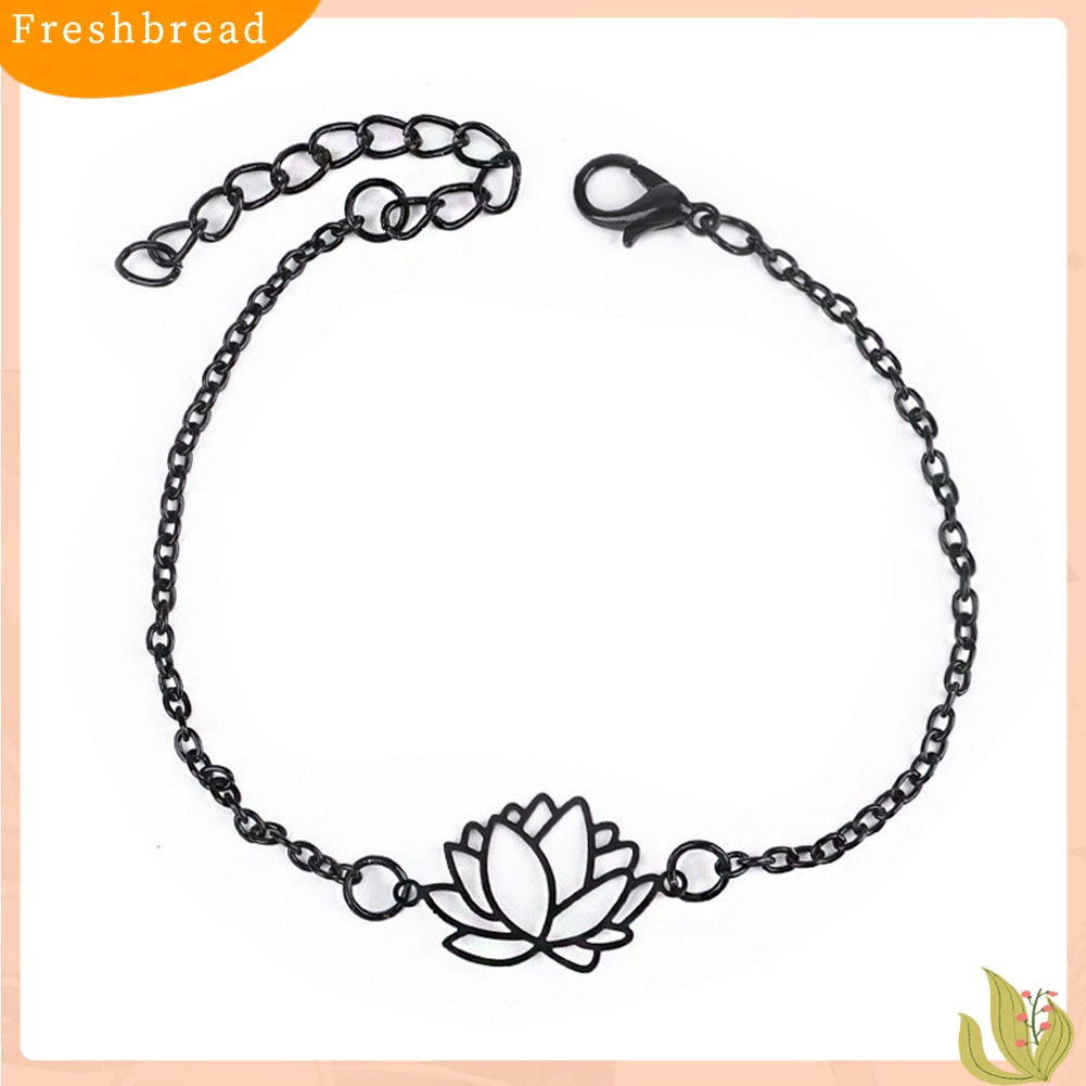 &lt; Freshbread &gt; 4Pcs/Set Berongga Daun Teratai Mutiara Imitasi Pesona Braided Gelang Bangle Perhiasan Hadiah