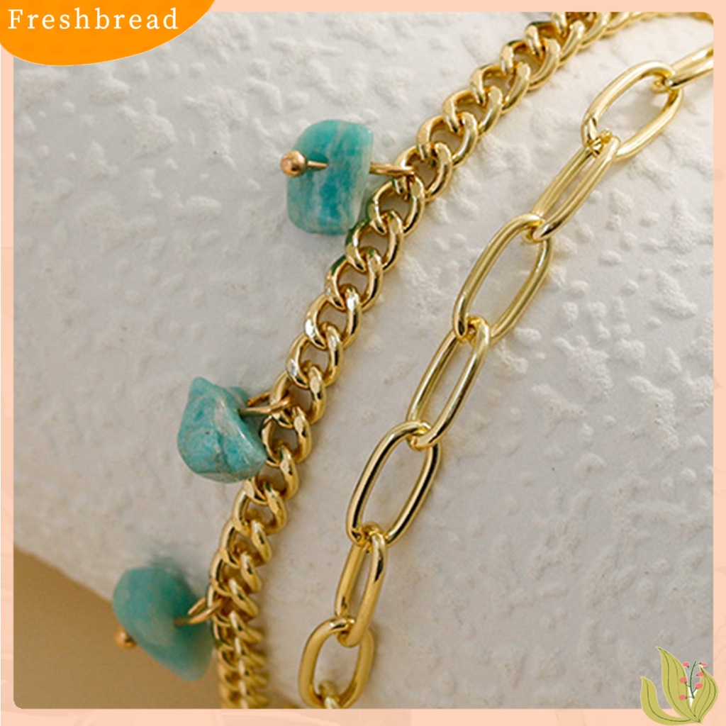 &lt; Freshbread &gt; Gelang Wanita Double Layer Simulasi Turquoises Jewelry Adjustable Bohemian Bracelet Untuk Pesta