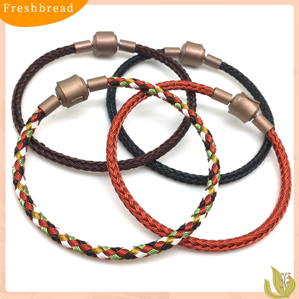 &lt; Freshbread &gt; Minimalis Pria Wanita Menenun Tali Kawat Gelang Bangle Perhiasan Hadiah Ulang Tahun