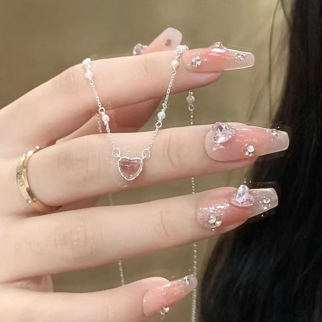 Kalung Kristal Pink Elegan Fashion Mutiara Kalung Rantai Perak Untuk Aksesoris Perhiasan Wanita