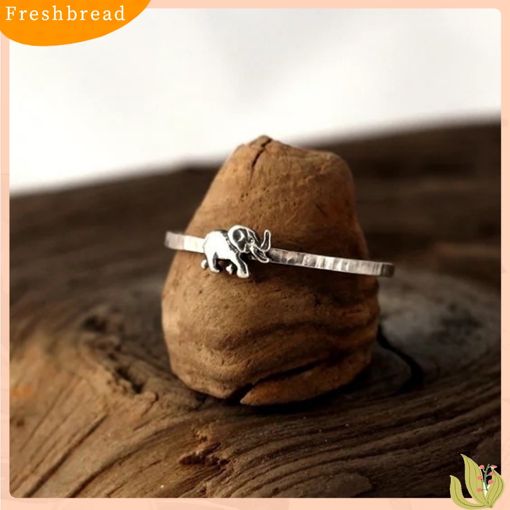 &lt; Freshbread &gt; Vintage Wanita Gajah Perak Disepuh Tipis Jari Cincin Pesta Perjamuan Perhiasan Hadiah