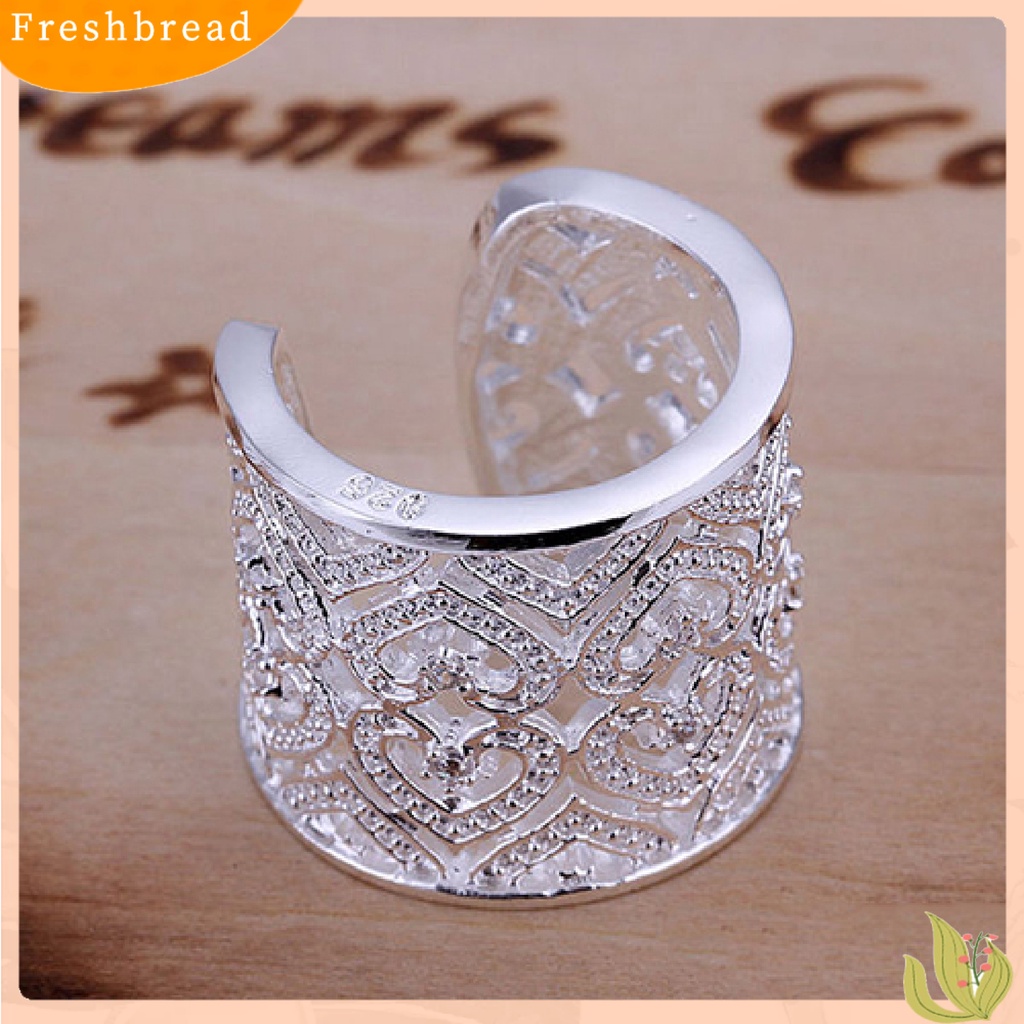 &lt; Freshbread &gt; Cincin Jari Hollow Adjustable Berlian Imitasi Tiny Open Hearts Ring Untuk Kehidupan Sehari-Hari