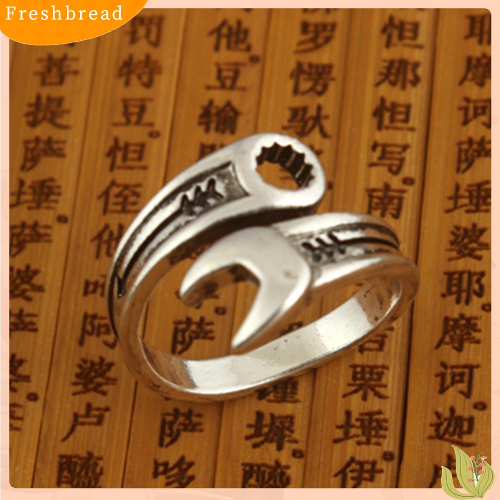 &lt; Freshbread &gt; Retro Adjustable Kreatif Pria Kunci Pas Spanner Pembukaan Cincin Jari Perhiasan Keren