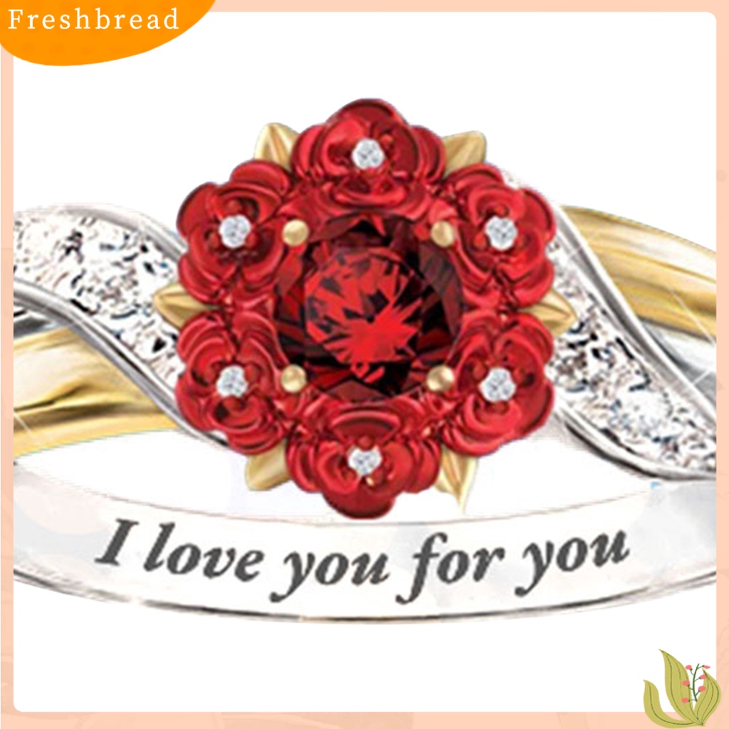 &lt; Freshbread &gt; Rose Ring Hias Cantik Portabel Wanita Cincin Hati Lumba Hewan Indah Untuk Pernikahan