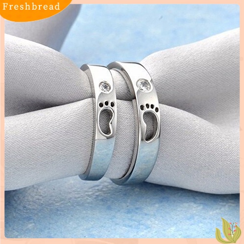 &lt; Freshbread &gt; Fashion Pria Wanita Bayi Kaki Desain Perhiasan Cincin Jari Berlian Imitasi Mengkilap