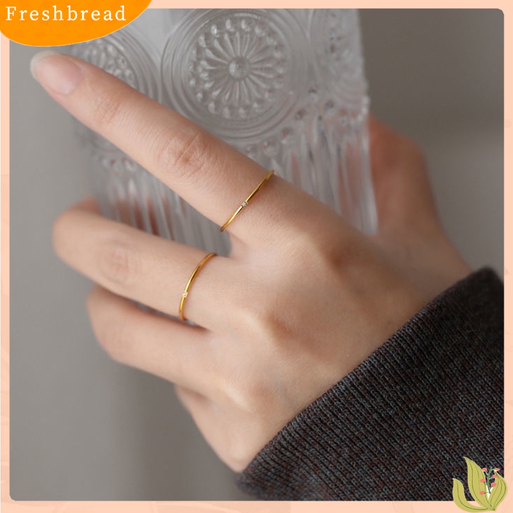 &lt; Freshbread &gt; Cincin Wanita Warna Hidup Tahan Karat Titanium Steel Wanita Upacara Pernikahan Cincin Berkilau Untuk Perempuan