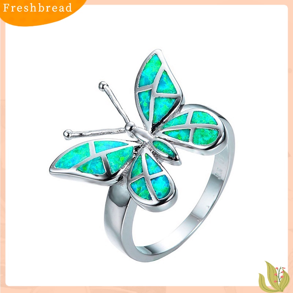 &lt; Freshbread &gt; Dekoratif Good-Looking Wanita Cincin Hadiah Elegan Berlian Imitasi Kupu-Kupu Cincin Perhiasan Alat Ekstra