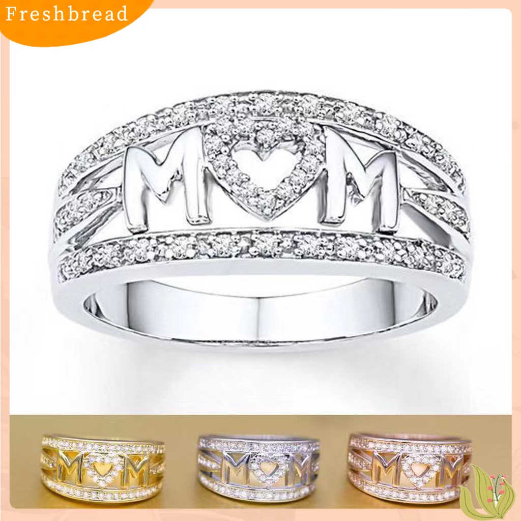 &lt; Freshbread &gt; Lady Finger Ring Indah Berlian Imitasi Alloy Stainless Female Ring Untuk Ibu