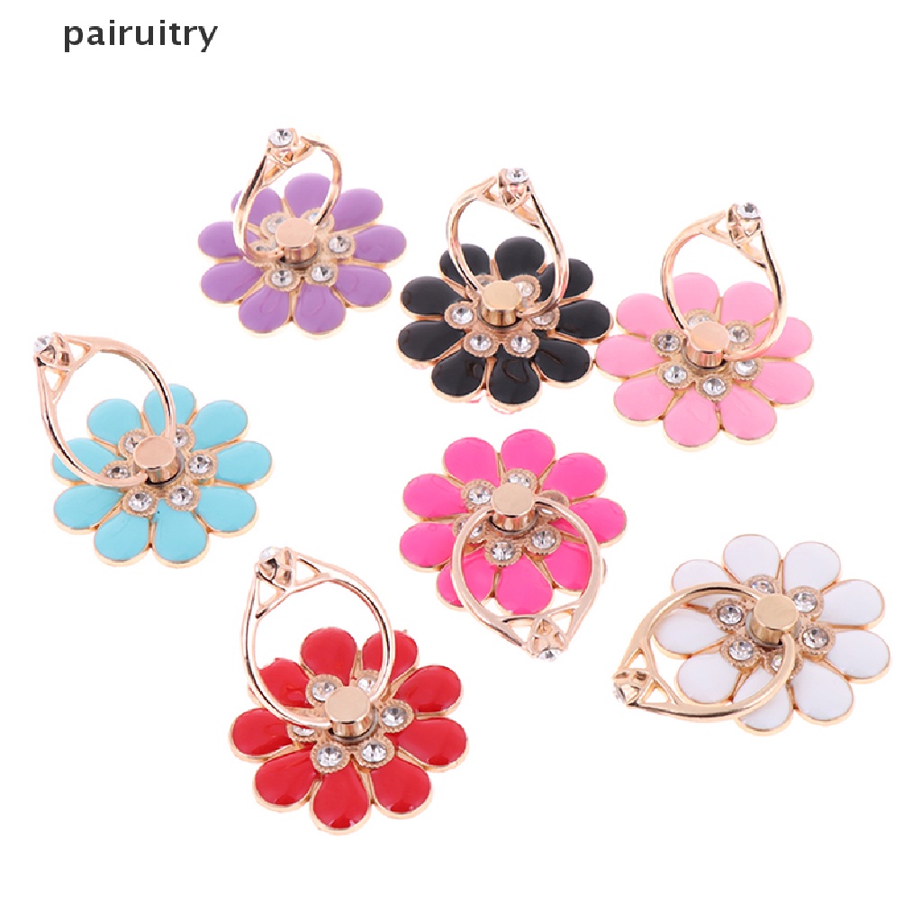 Prt Flower finger ring smartphone colorful metal stand holder phone holder Berdiri PRT