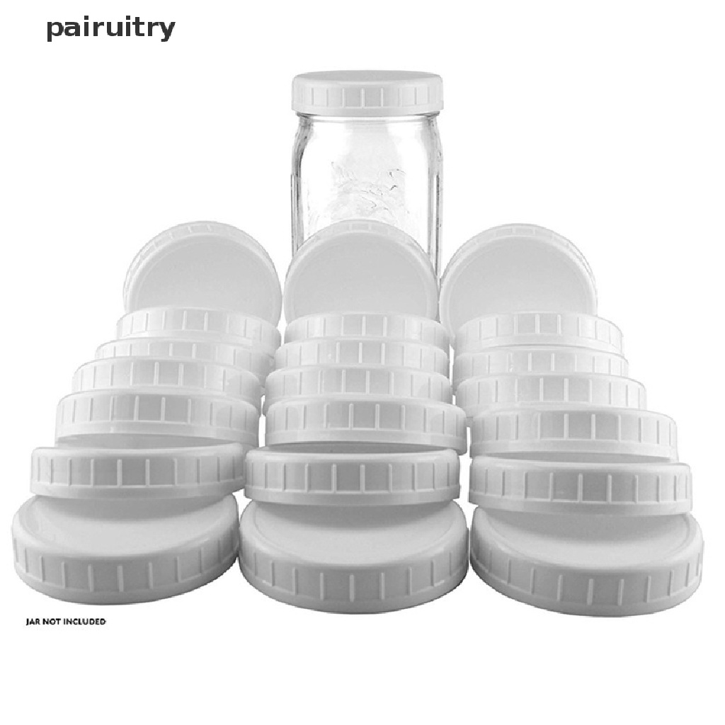 Prt 10pc Putih Mason Canning Drinking Jars Lid 70mm/86mm Diameter Dalam Tutup Plastik Tutup Pita Tidak Garis Tutup Penyimpanan Pengganti PRT