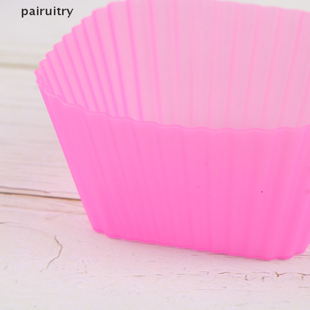 Prt 10Pcs Bentuk Persegi Silikon Cup Cake Alat Bakeware Cetakan Kue Aksesoris PRT