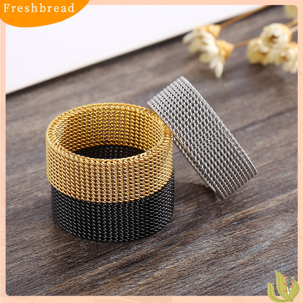 &lt; Freshbread &gt; Cincin Jari Gaya Sederhana Warna Hidup Semua Pertandingan Bebas Alergi Ringan Hias Stainless Steel Temperamen Kilau Terang Unisex Finger Ring Untuk Pria