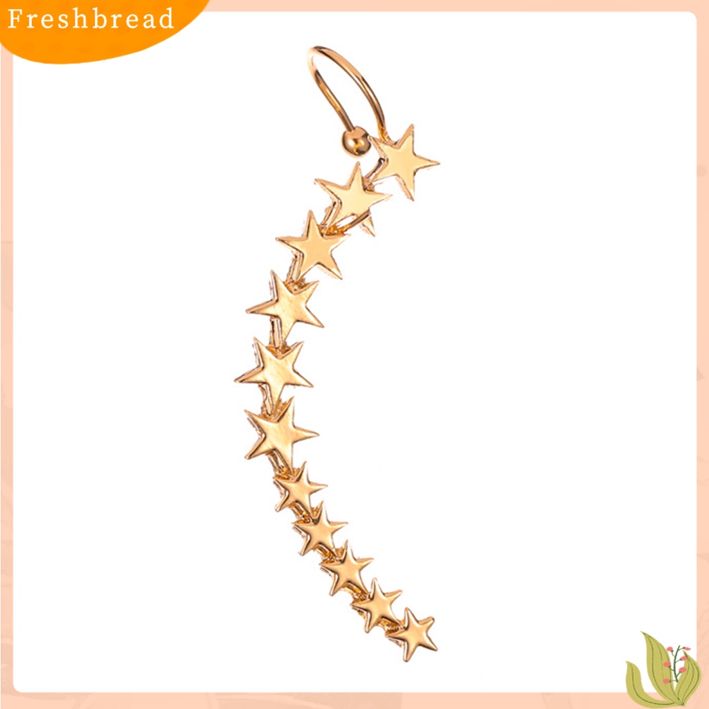 &lt; Freshbread &gt; 1pc Klip Anting Bentuk Bintang Warna Solid Ramah Untuk Kulit Anti-Cacat Indah Dekoratif Portabel Tahan Lama Ringan Wanita Stud Earrings Hadiah