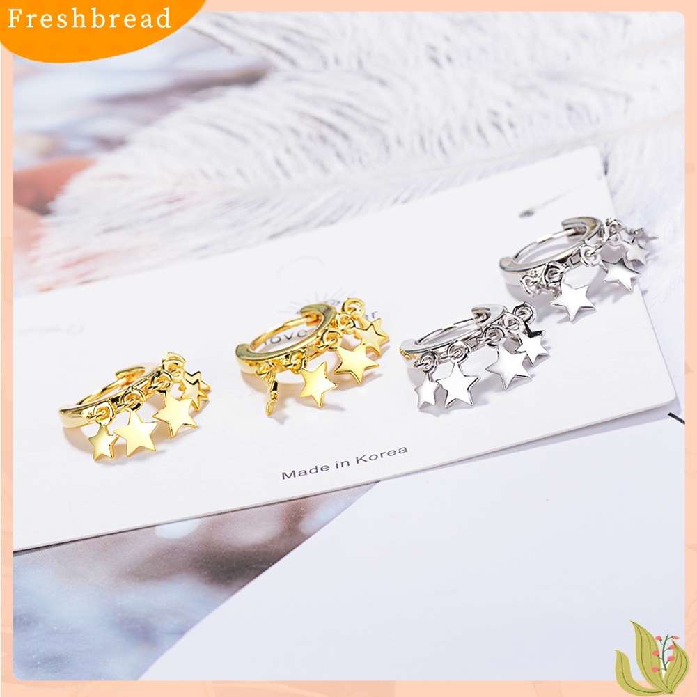 &lt; Freshbread &gt; Fashion Wanita Bintang Liontin Huggie Anting Tindik Pesta Club Perhiasan Hadiah