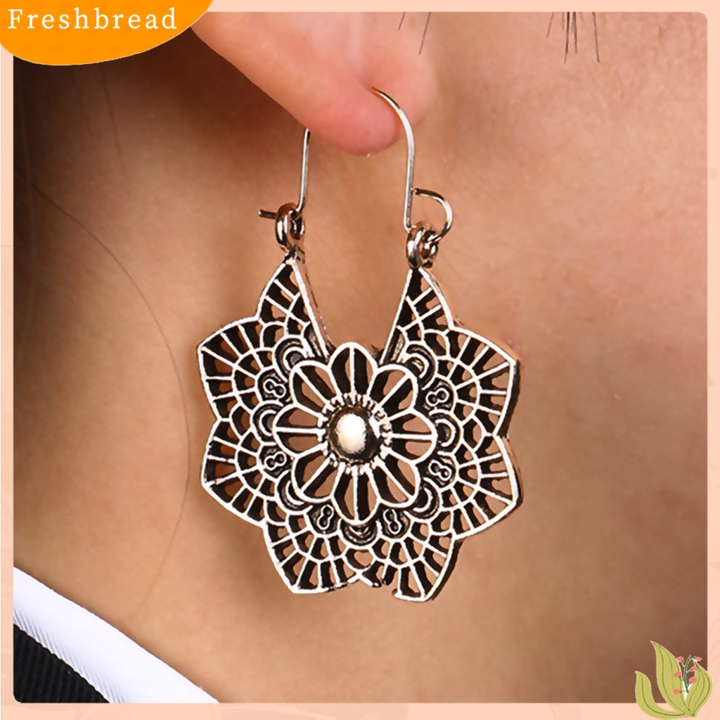 &lt; Freshbread &gt; 1pasang Anting Vintage Multi-Bentuk Alloy Kait Telinga Ukir Halus Untuk Perjamuan